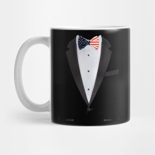 American Flag Bow Tie Funny Tuxedo T-shirt Mug